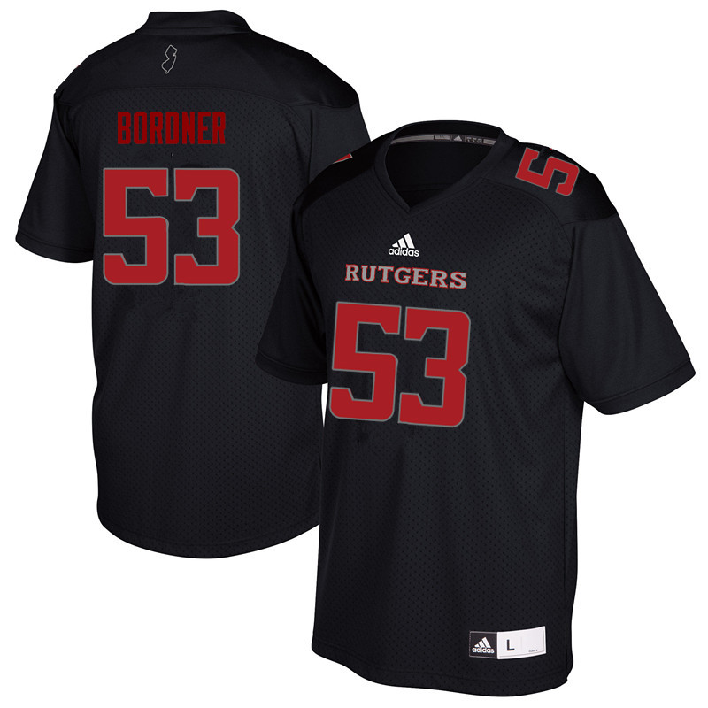 Men #53 Brendan Bordner Rutgers Scarlet Knights College Football Jerseys Sale-Black